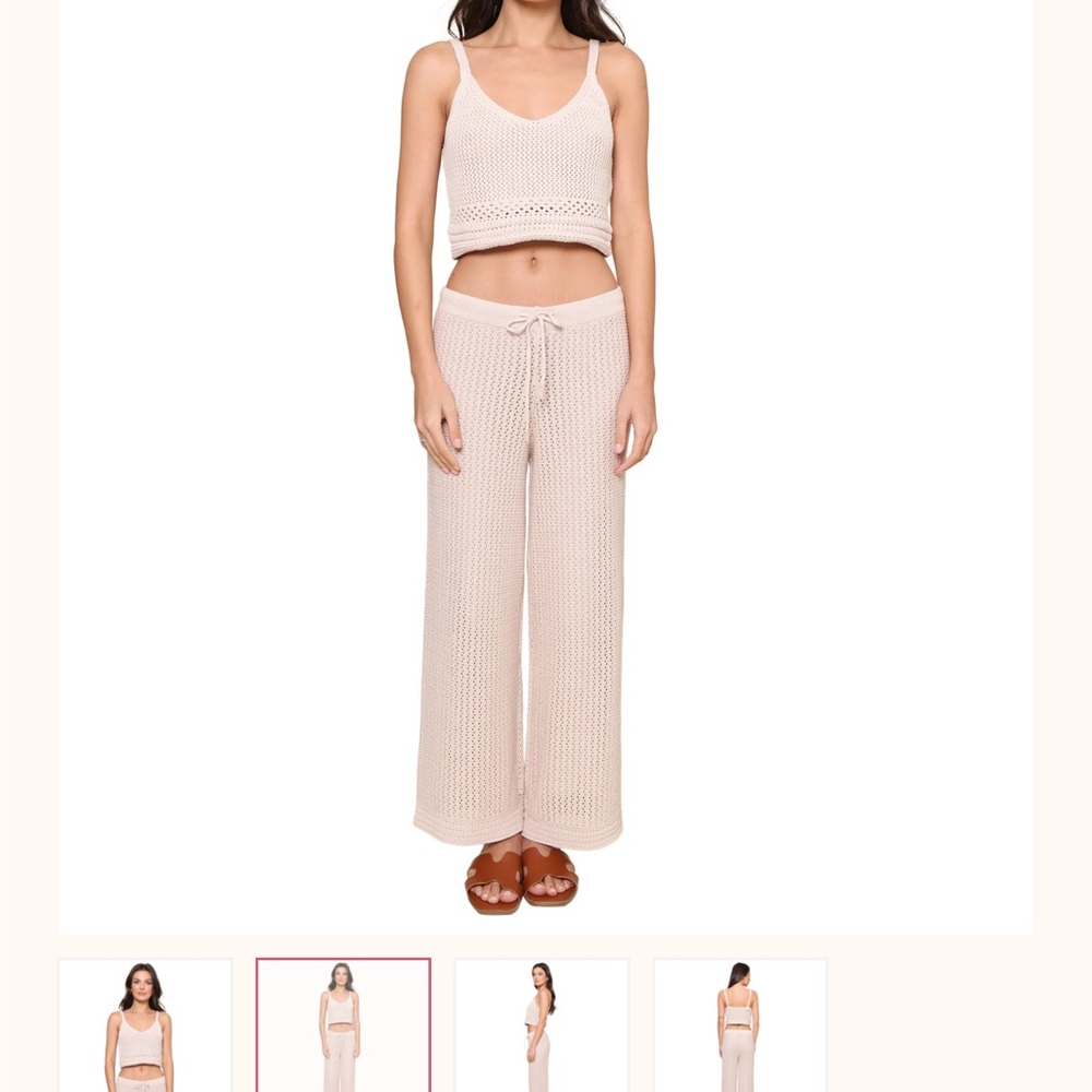 Z Supply Cream Knit Pants Sz S NEVER WORN NWT “Costa Crochet Pant”